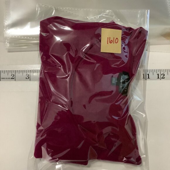 Talbots Merino Wool Sweater Women Small Long Sleeve Button Accent Magenta Red - Picture 7 of 8